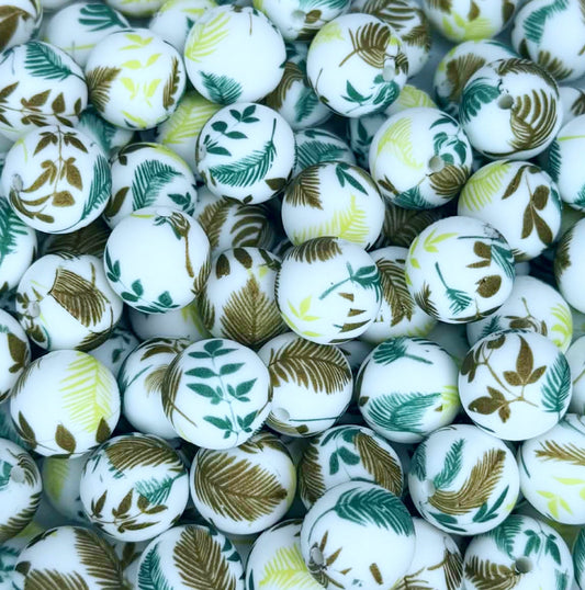 P718 BOHO LEAVES 15MM PRINT (1ct)