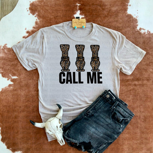 Call Me Camo Hunting Western Graphic Tee