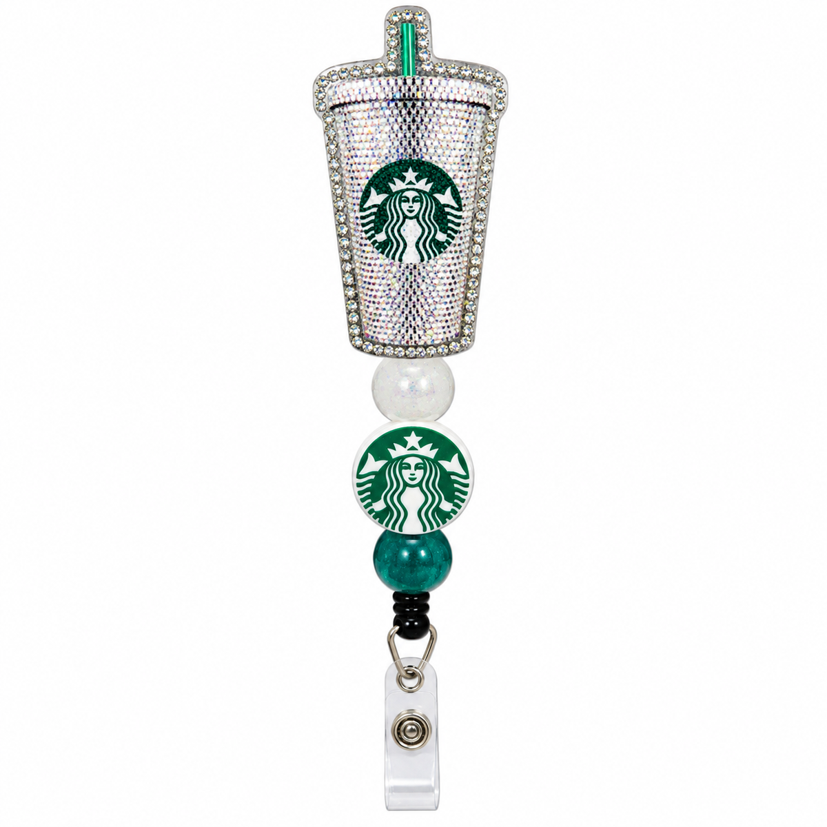 Starbucks Bling Tumbler Badge Reel