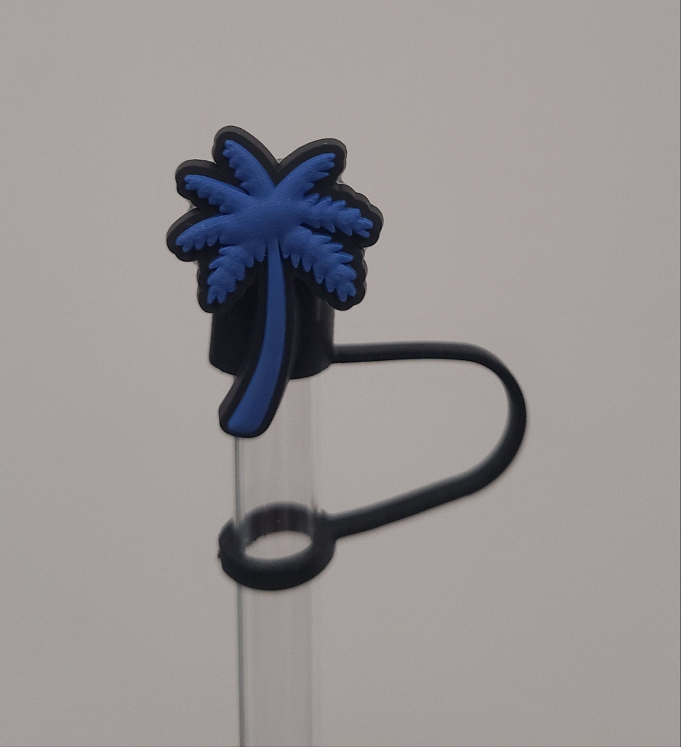 Blue Palm tree 10MM Strawtopper