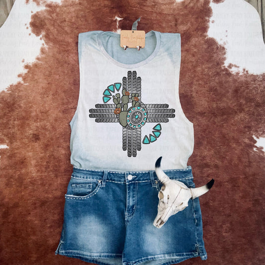 Turquoise Zia  Western Festival Tank