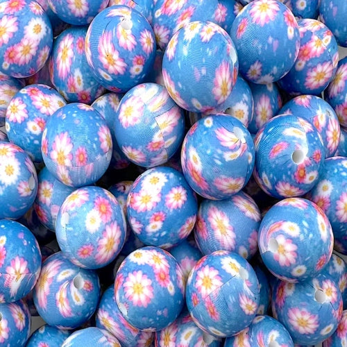 P467 BLUE RASPBERRY FLORAL 15MM PRINT (1ct)
