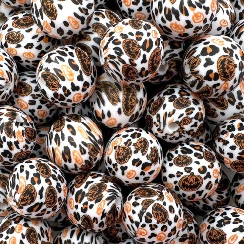 P498 LEOPARD PUMPKIN 15MM PRINT (1ct)