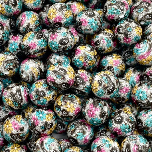 P608 FLORAL COWS 15MM PRINT (1ct)