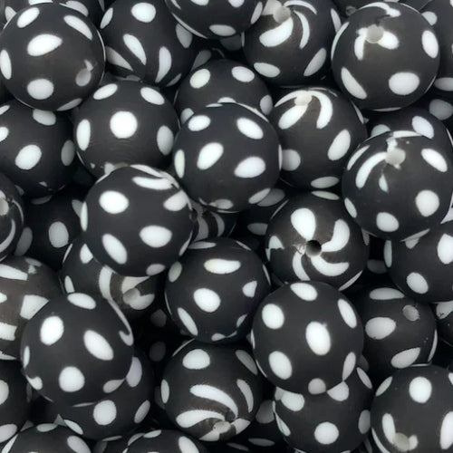 P56 POLKA DOT BLACK 15MM PRINT (1ct)