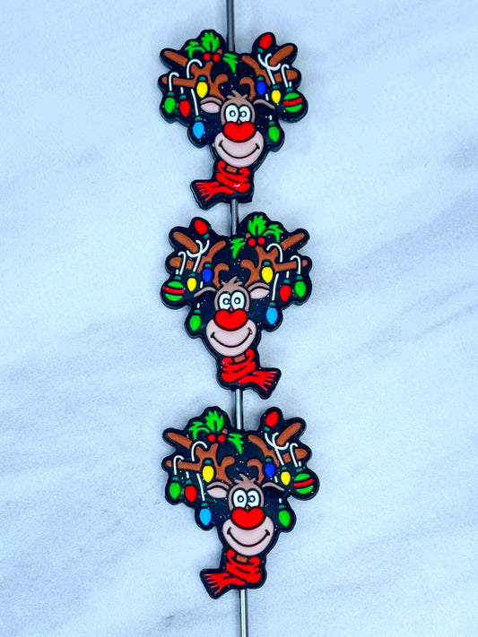 RED NOSE REINDEER CHRISTMAS LIGHTS SILICONE FOCAL D165 (1ct)