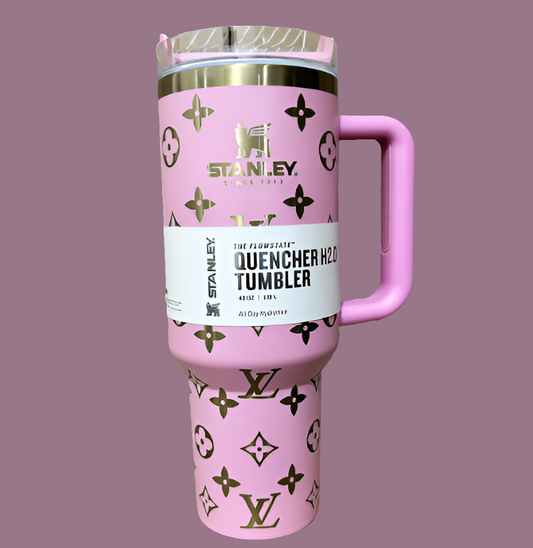 *Preorder* 40oz. LV Inspired Bubblegum Pink Tumbler