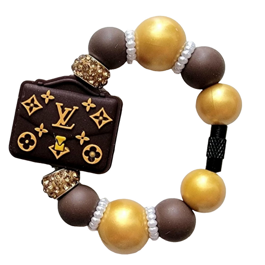 Chocolate Gold LV Tumbler Handle charm