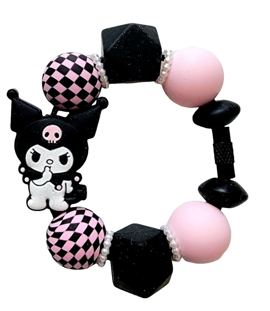 Kuromi Checkered Tumbler Handle Charm