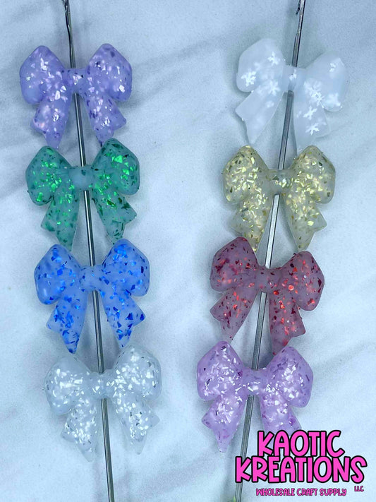 GLITTER BOW SILICONE FOCAL (1ct)
