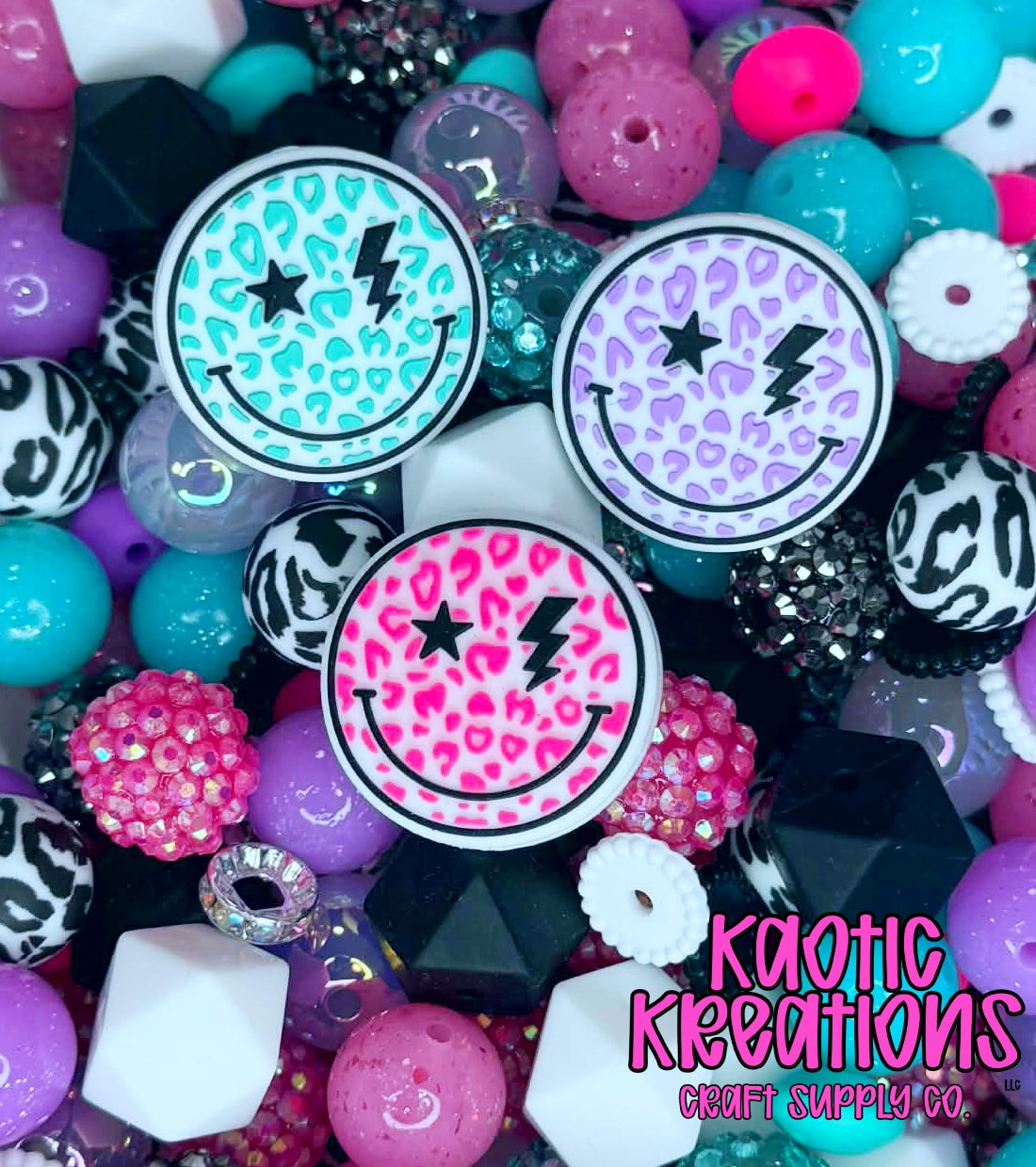 *KAELANN'S KREATION* ACRYLIC SILICONE BEAD MIX #84 (44ct)