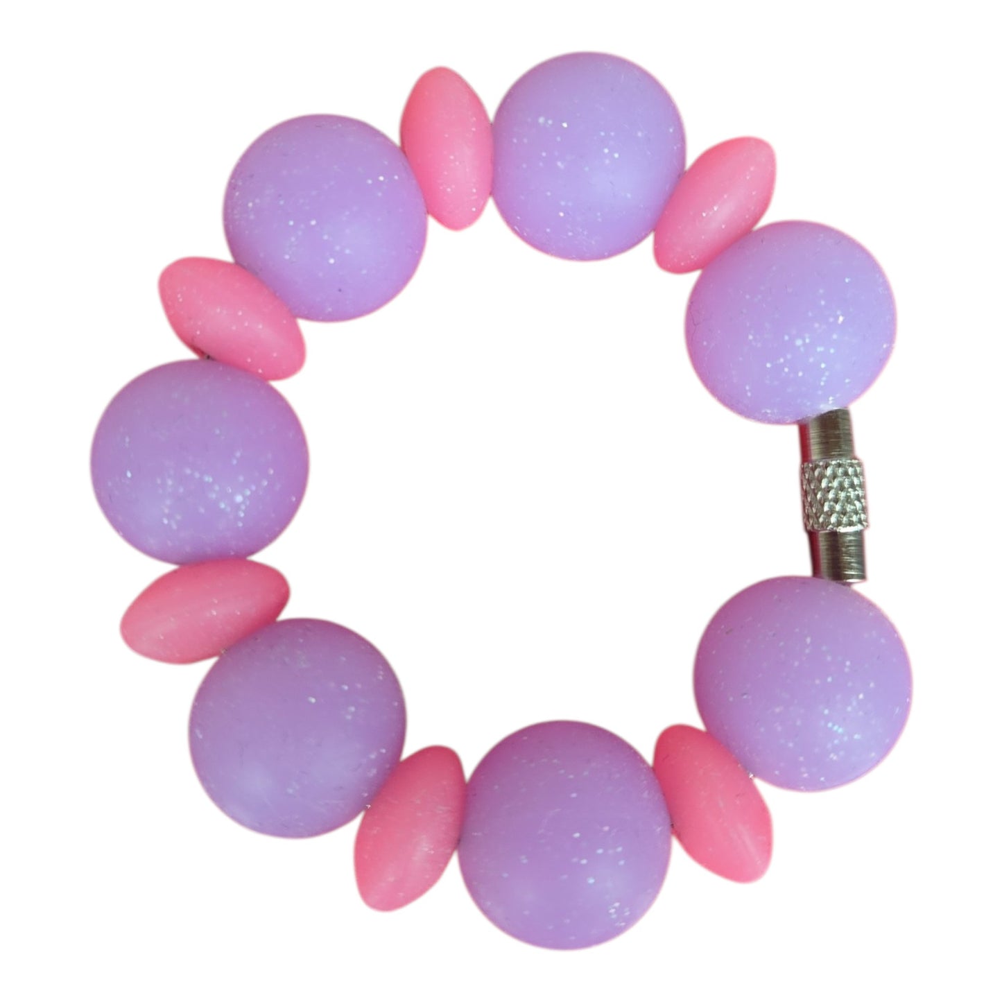 Cotton Candy pink and purple beaded tumbler handle charm cup accessory