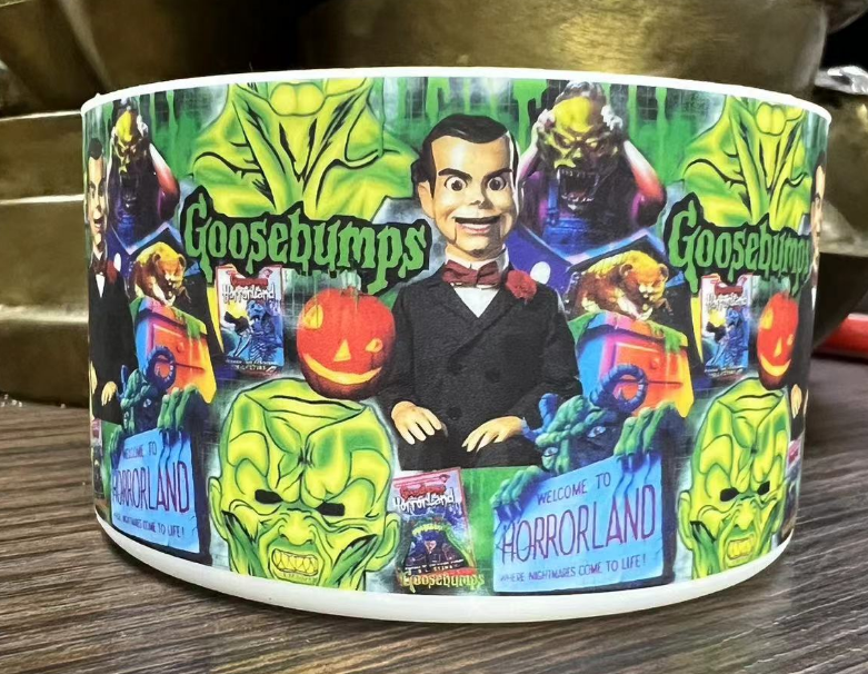 Goosebumps Horrorland silicone tumbler boot featuring Slappy and spooky characters