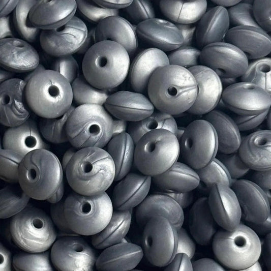 #12 12MM LENTIL SILVER MARBLE (1ct)