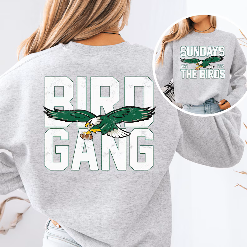 Vintage Philadelphia Football Sweatshirt, Philly T-shirt And Hoodie, Trending Bird Gang Fan Shirts, Football Crewneck, Eagles Hoodie, Game Day
