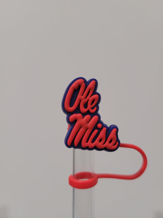 10MM OLE MISS Strawtopper For Tumblers