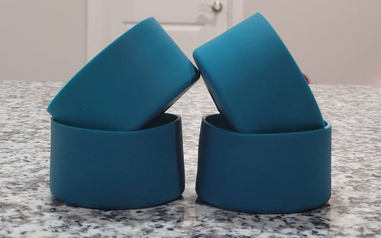 Teal silicone boot bumper for tumbler