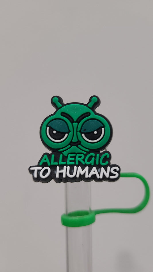 Allergic to Humans 10MM Strawtopper for Tumblers