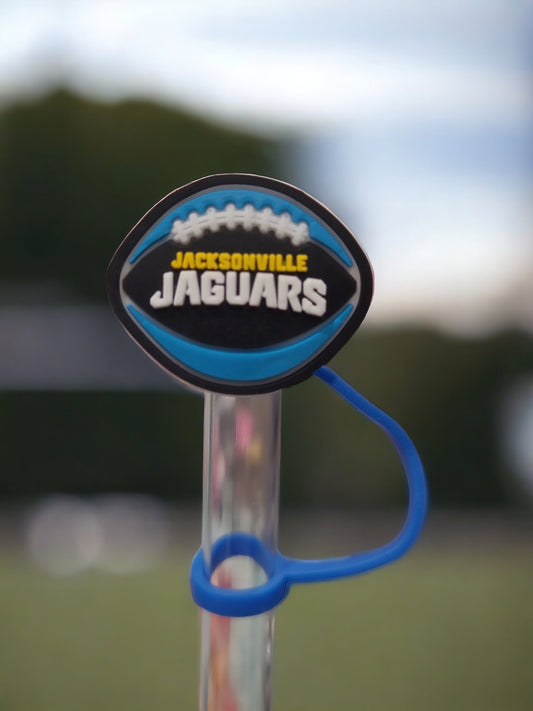 Jville Jaguars Football Silicone Strawtopper for Tumblers