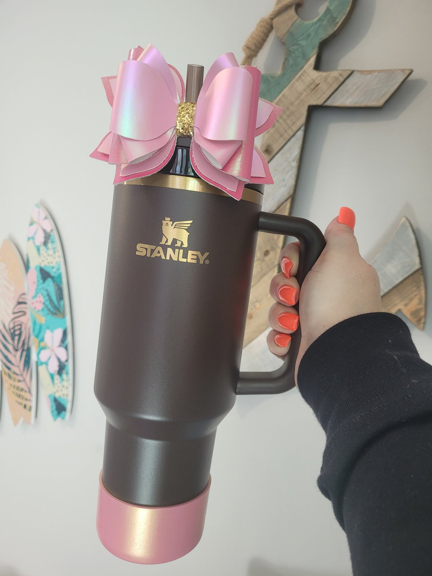 Pink Shimmer Silicone Boot Bumper for tumbler