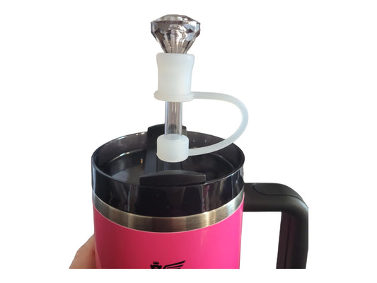 Black Diamond 10MM Silicone Strawtopper for Tumblers