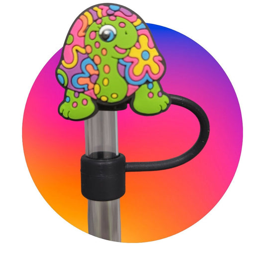 Groovy Turtle Silicone Strawtopper for Tumblers