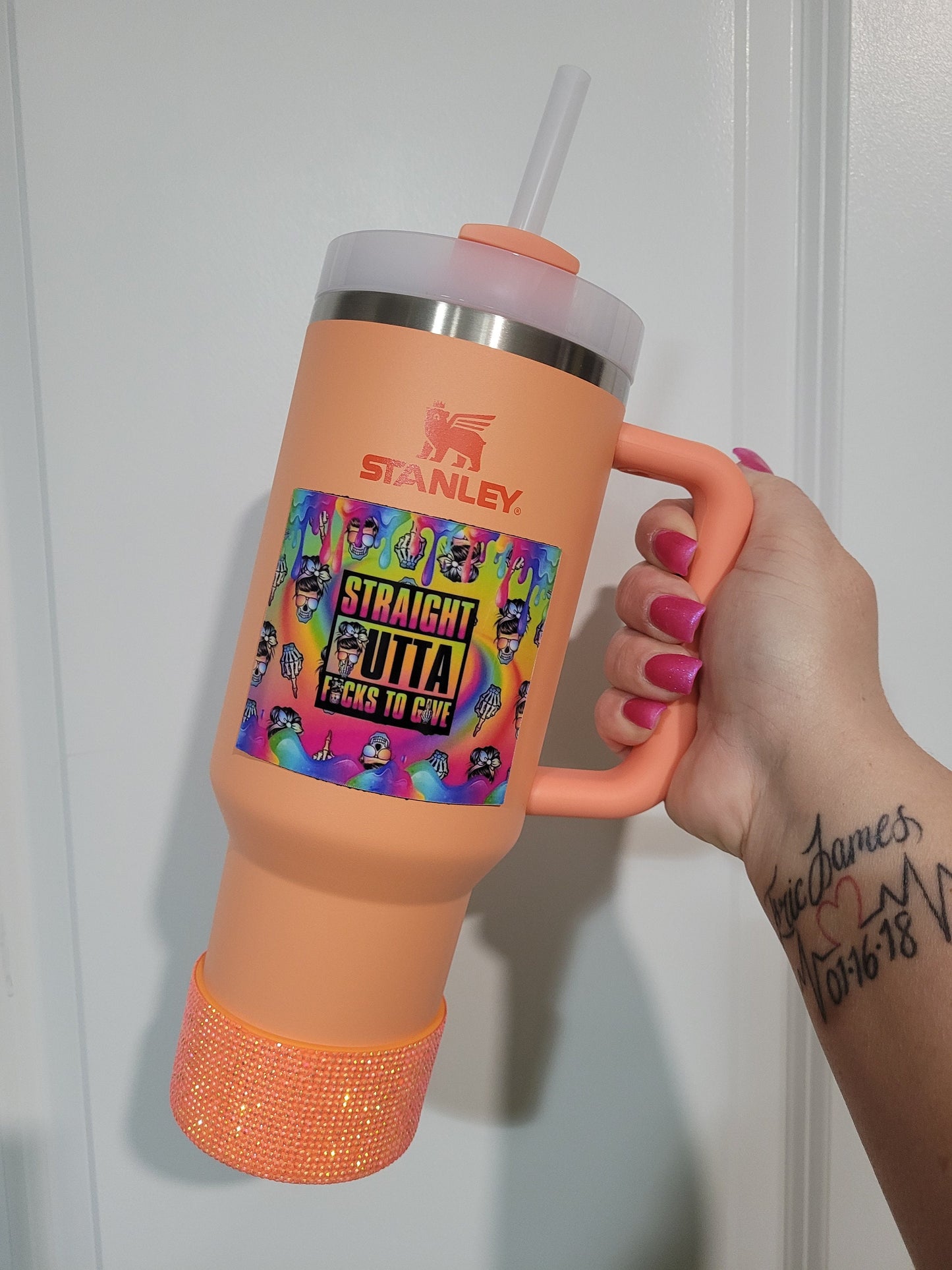 Blingin' Orange Boot Sleeve Bumper for Tumbler