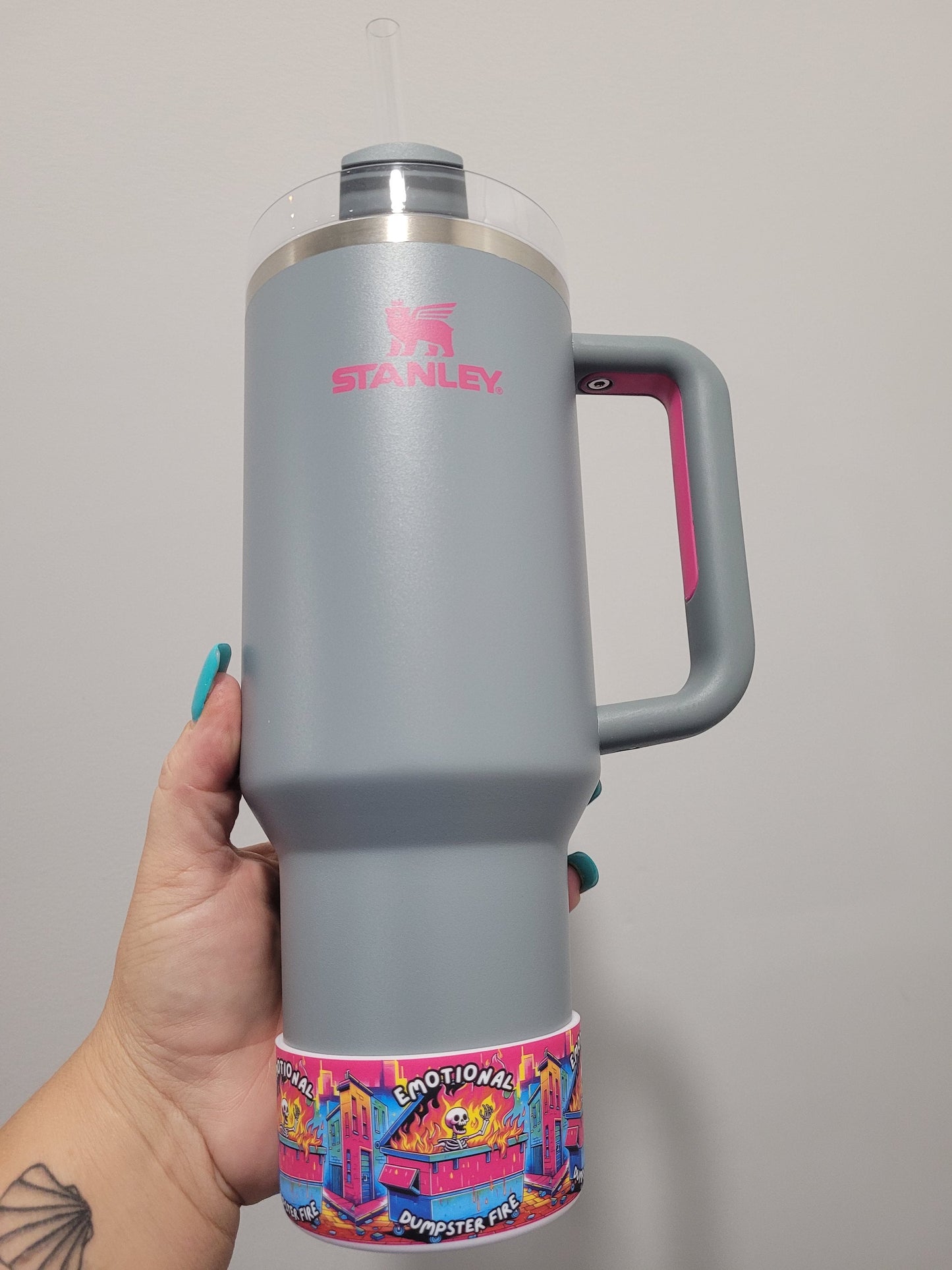 Emotional Dumpster fire silicone boot bumper for tumbler