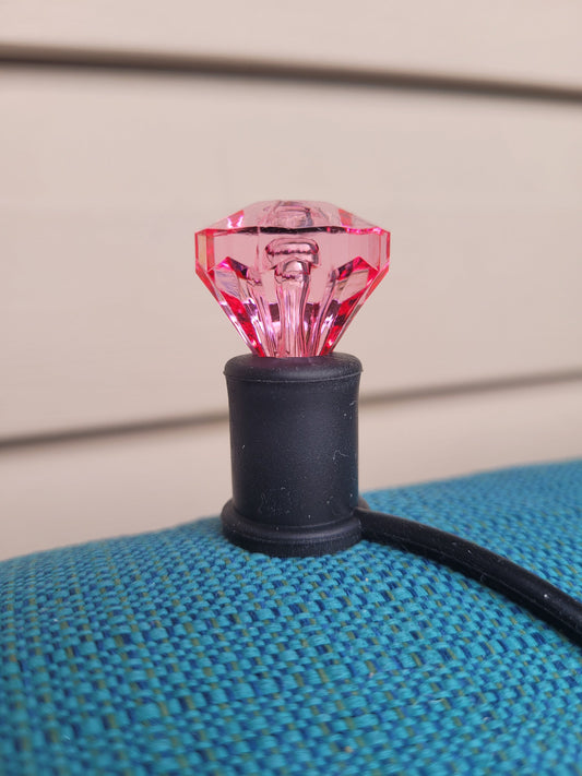 PinkNBlack Bling 10MM SILICONE STRAWTOPPER