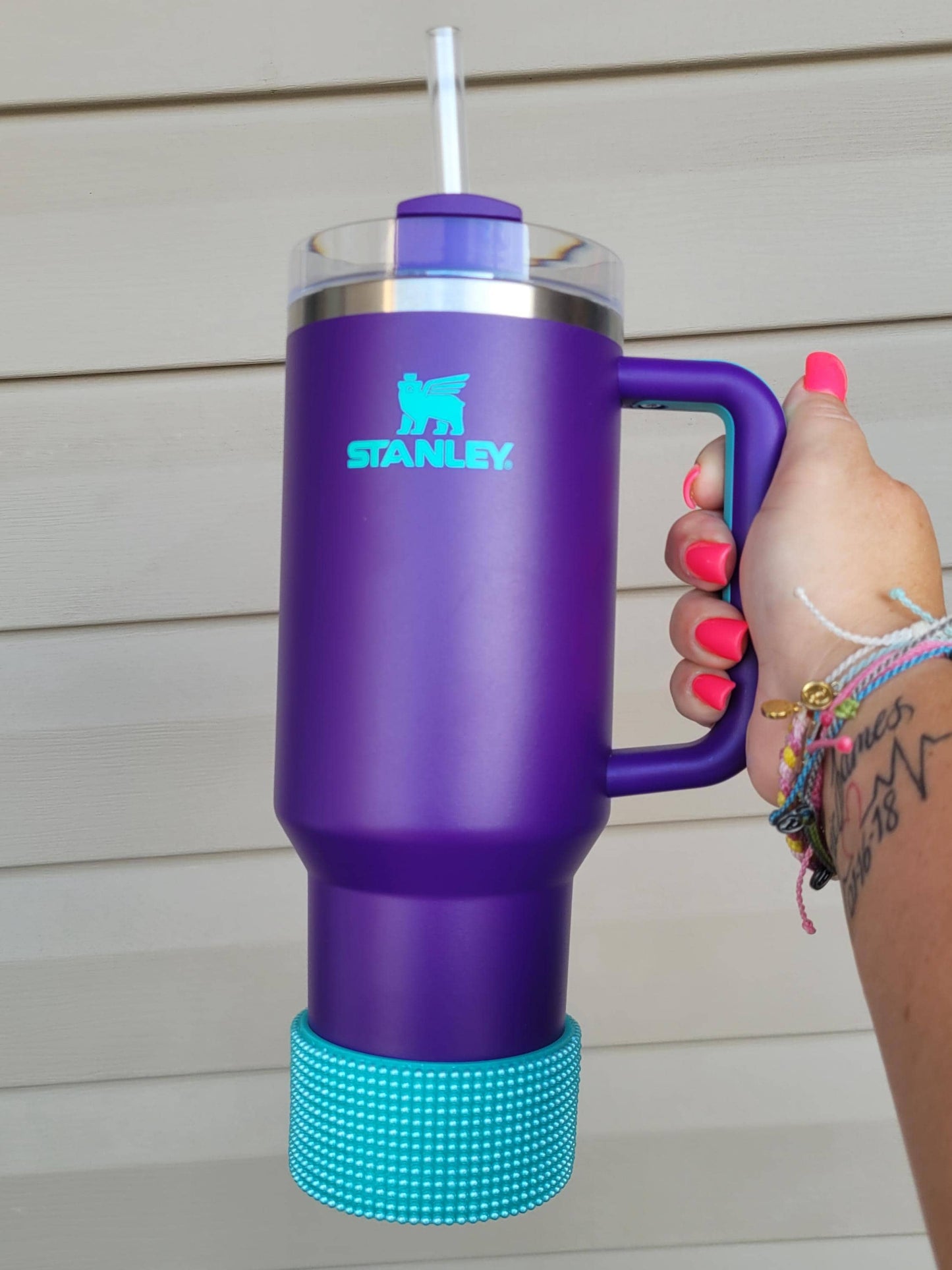 Pearl Aqua Silicone Boot Bumper Sleeve for Tumblers
