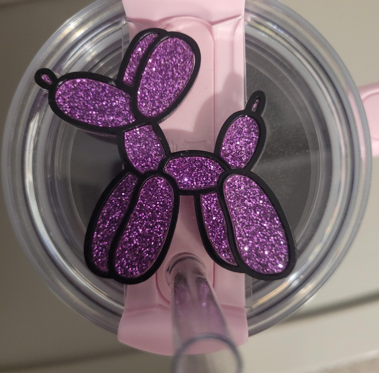 40oz. Purple Balloon Dog Tumbler Topper