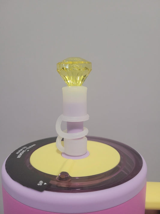 12MM Blingin Yellow Silicone Strawtopper
