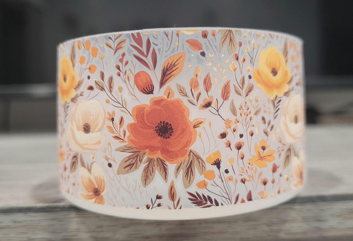 Neutral Floral Silicone Boot Bumper Sleeve for Tumblers