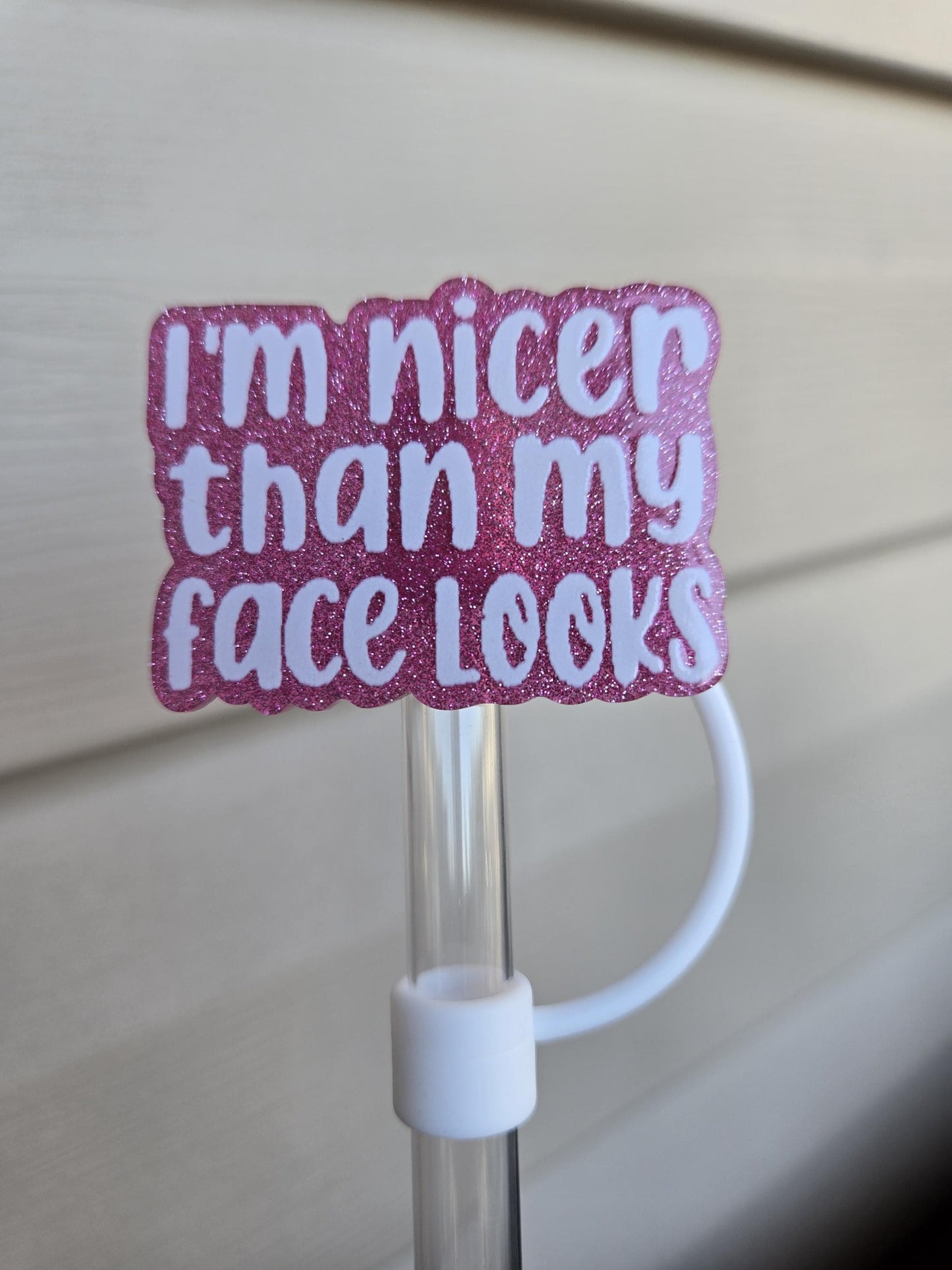 10MM Nicer Than My Face Looks Acrylic Strawtopper