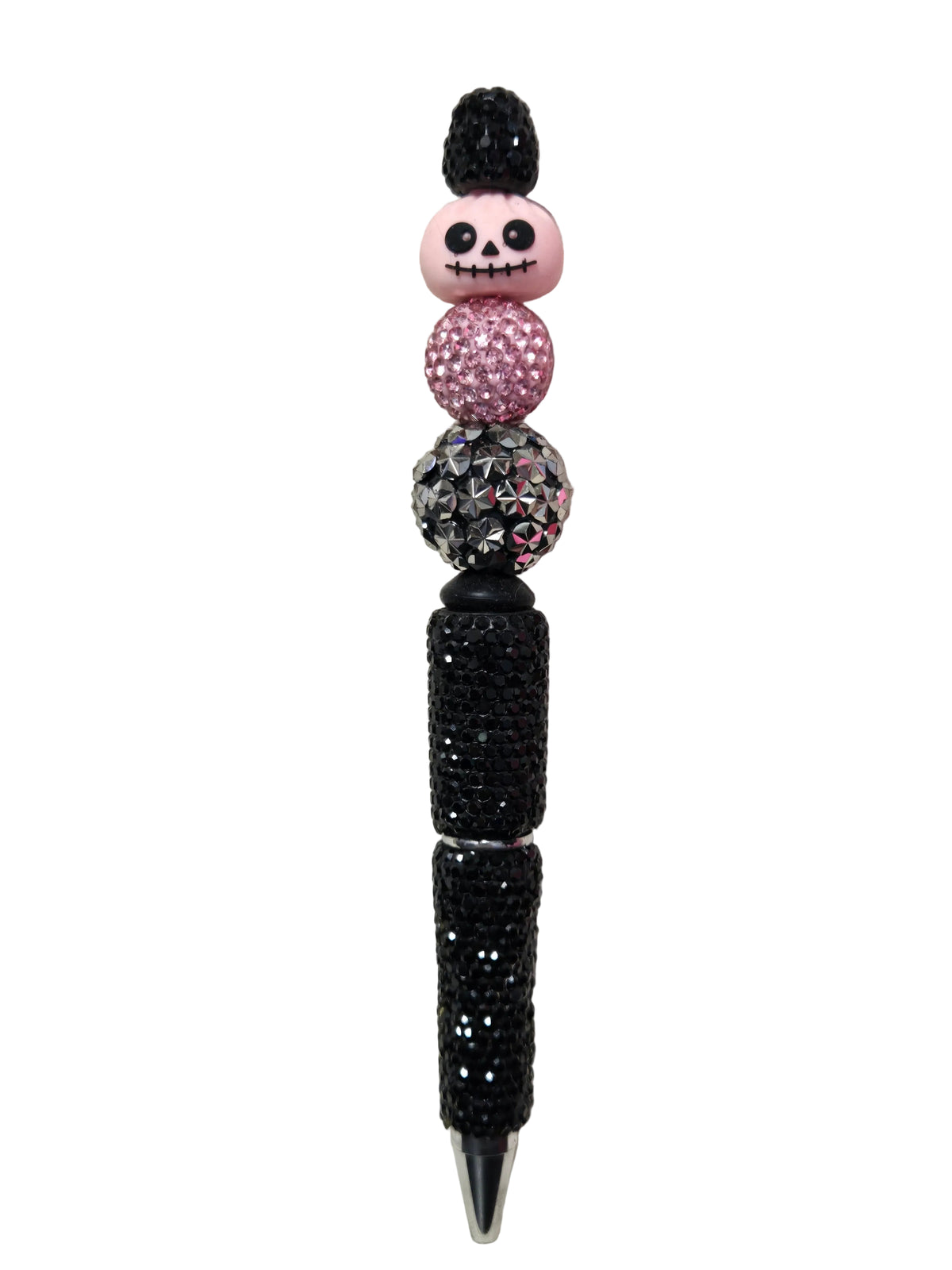 Spooky Cute Pink Goth Dumpling Bling Beaded Pen