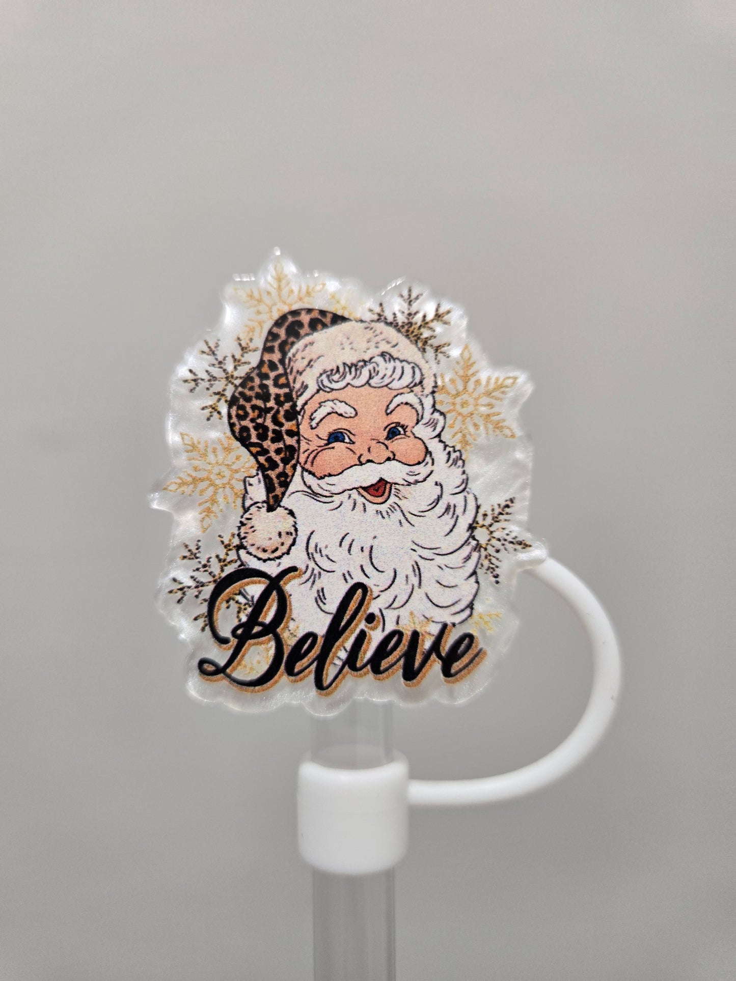 10MM ACRYLIC SantaBelieve Strawtopper