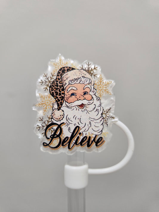 10MM ACRYLIC SantaBelieve Strawtopper