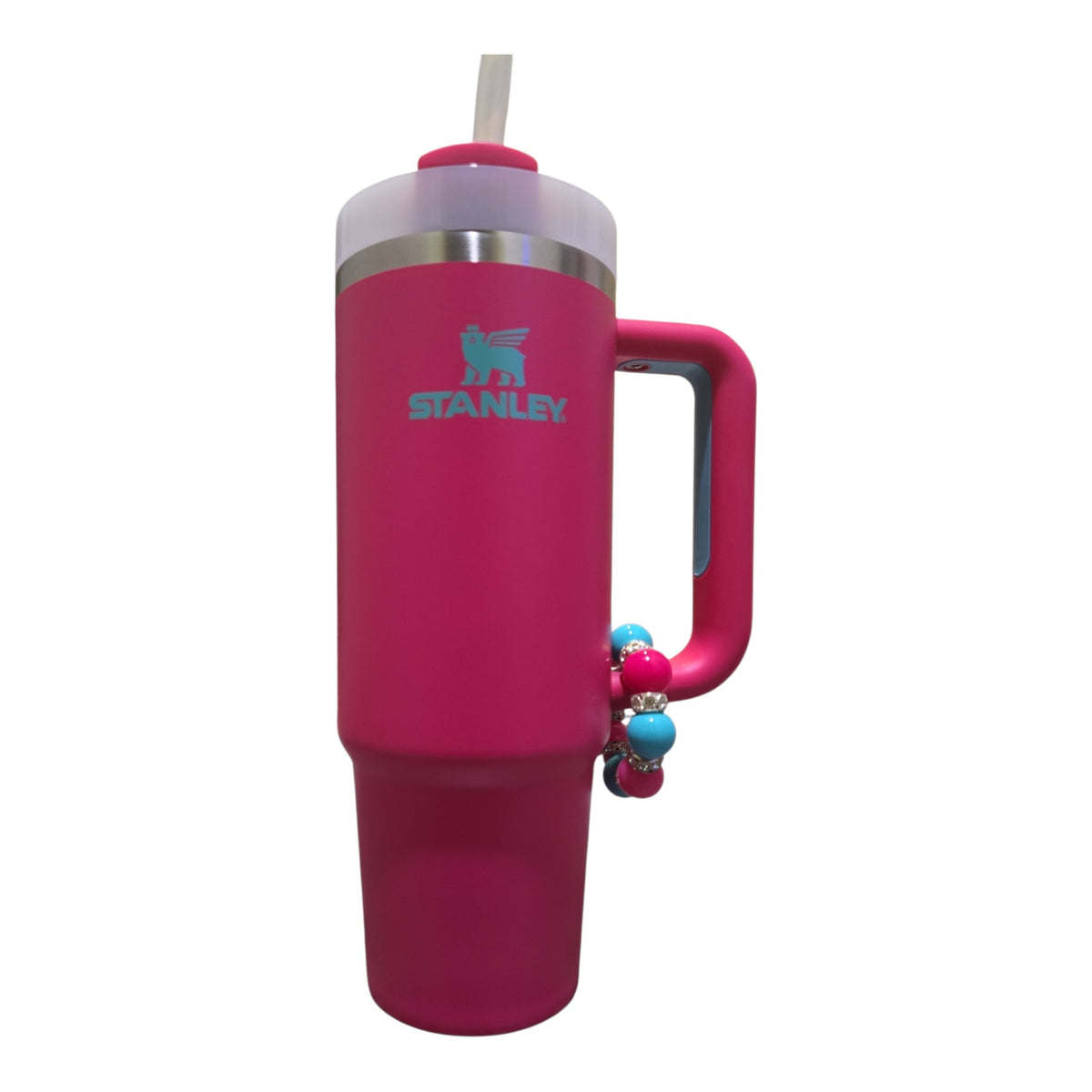 Passion Pink Beaded Tumbler Handle Charm