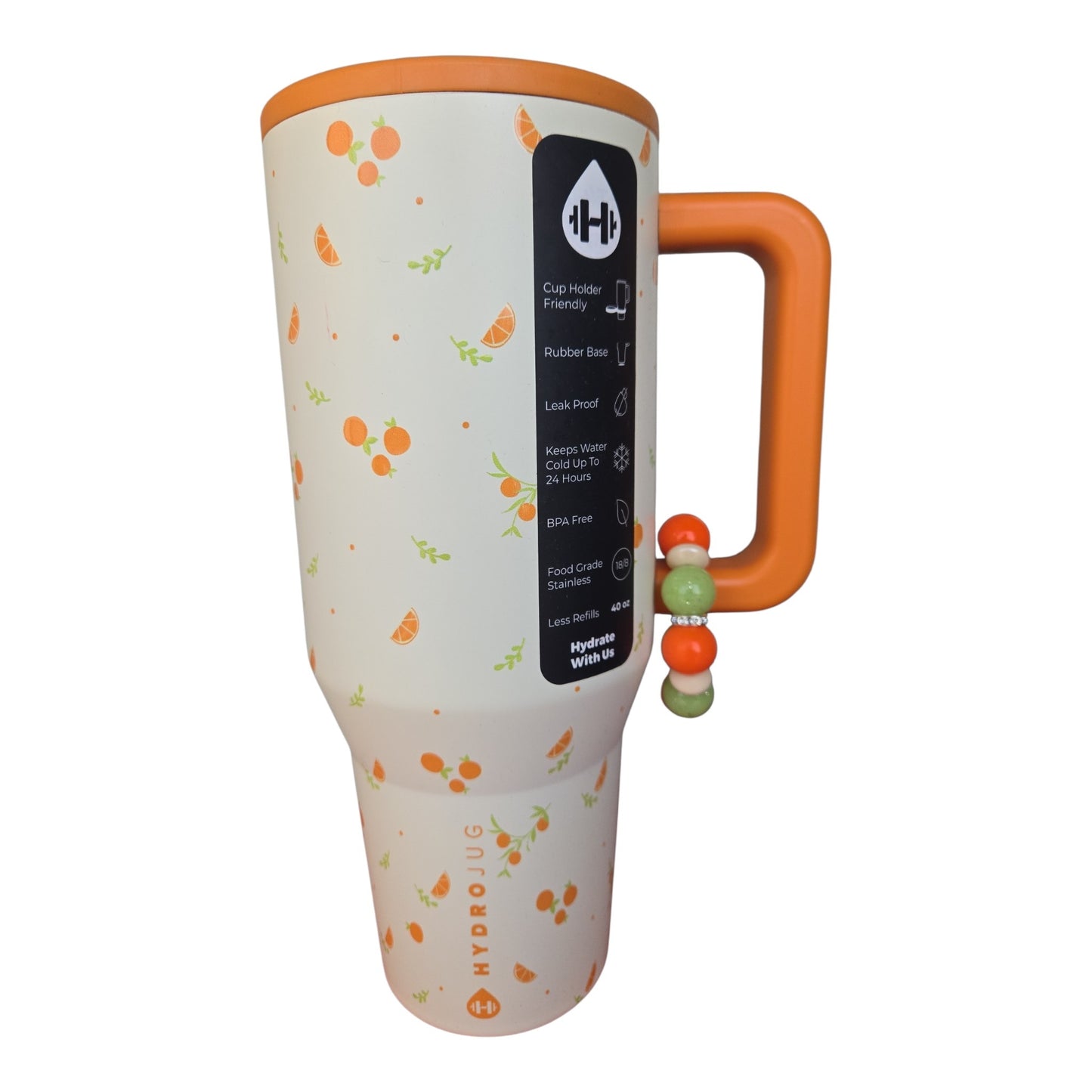 Citrus Pop 🍊🍋‍🟩 Beaded Tumbler Handle Charm