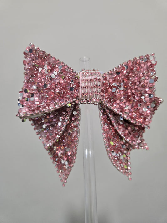 SequinPink Bow Strawtopper