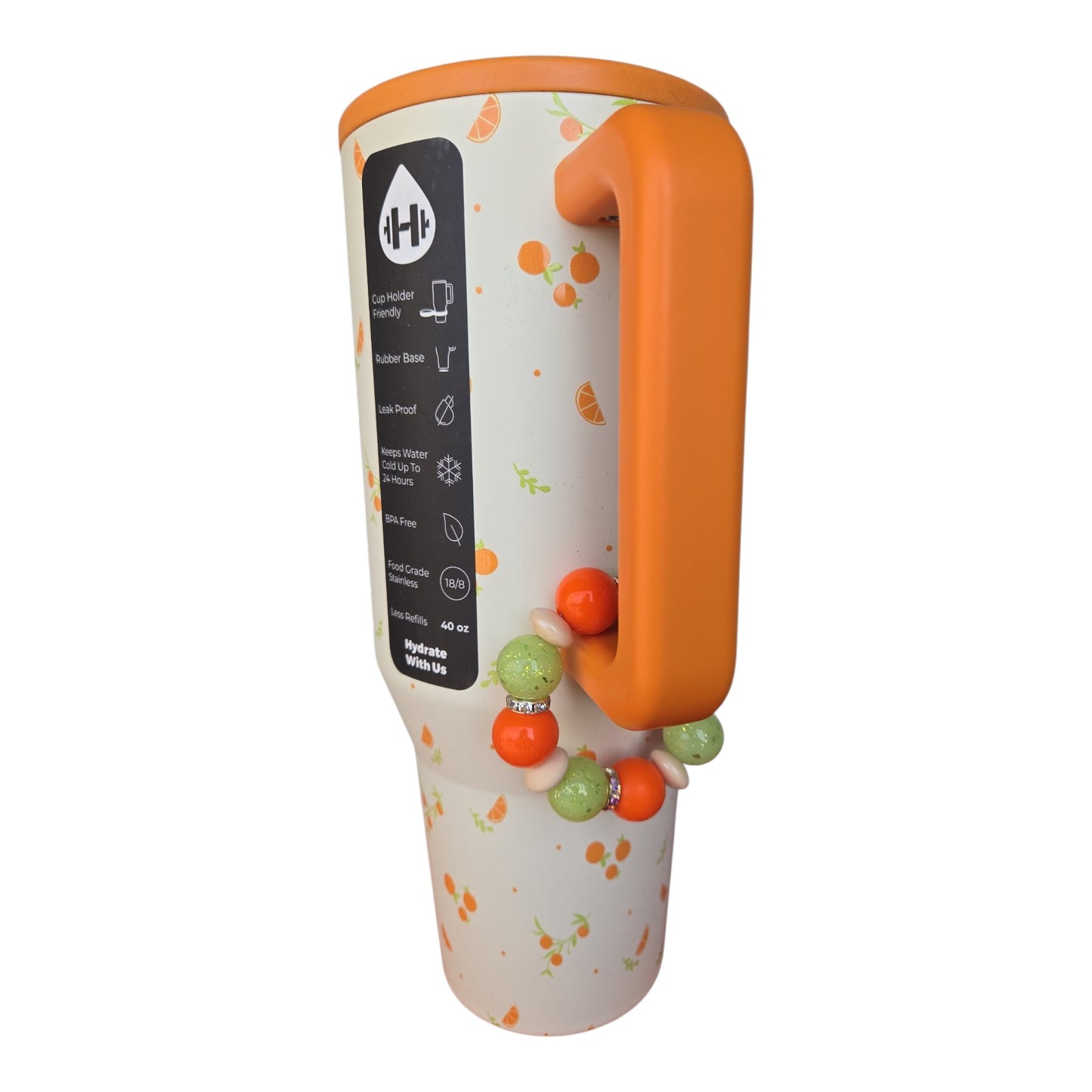Citrus Pop 🍊🍋‍🟩 Beaded Tumbler Handle Charm