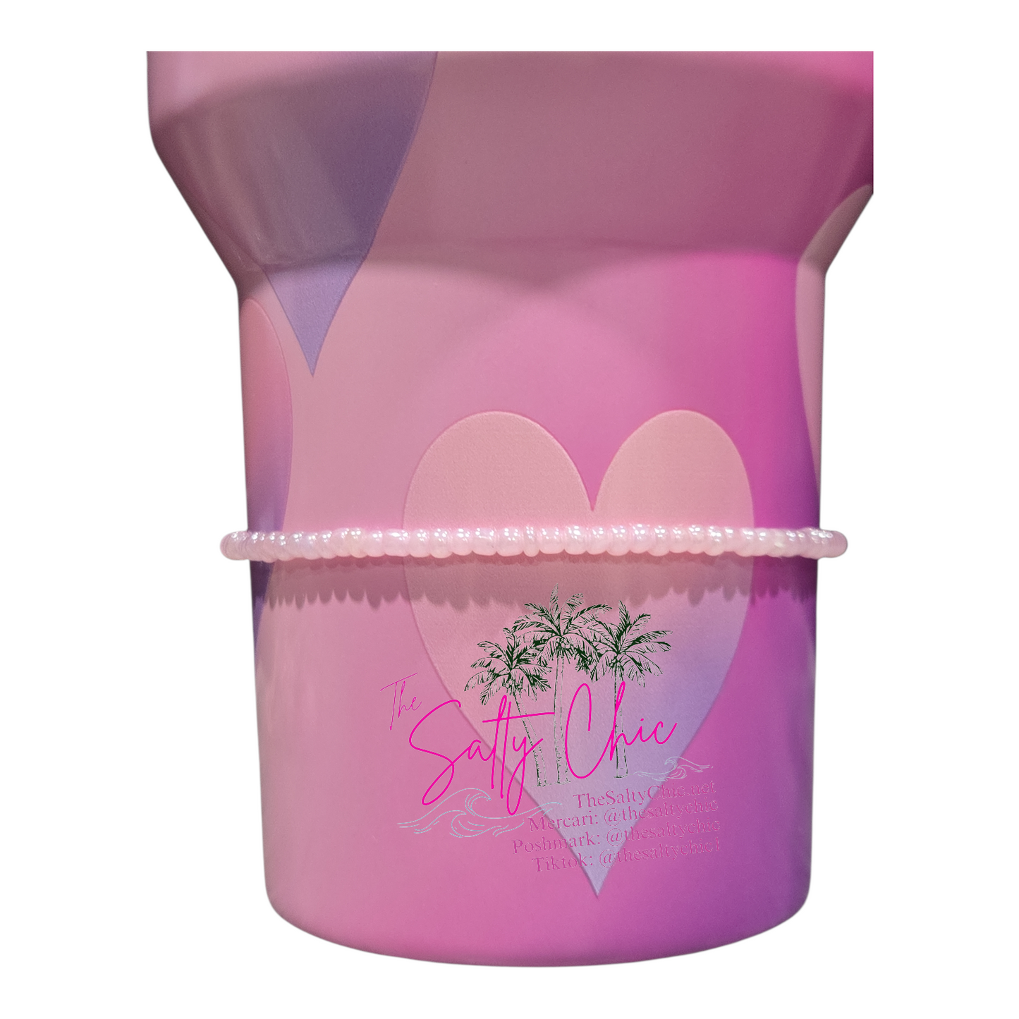 Pink Gingham Tumbler Boot Bracelet