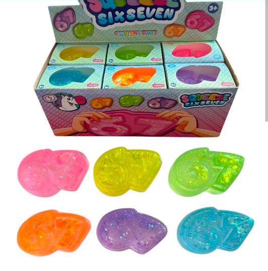 Blue Glitter SixSevennn Sugar Squishy ages 3&up