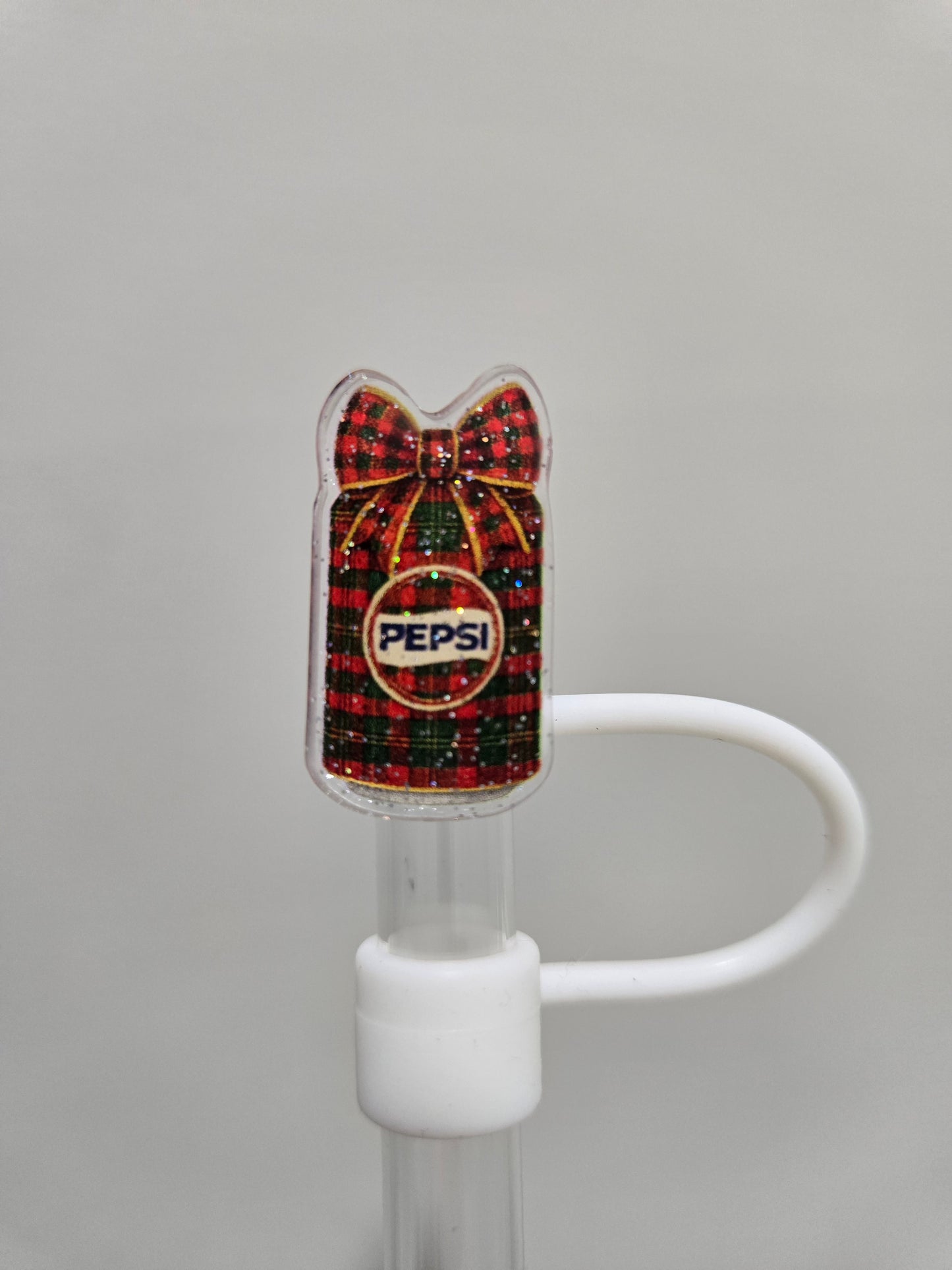 10MM Plaid Xmas Pepsi Strawtopper