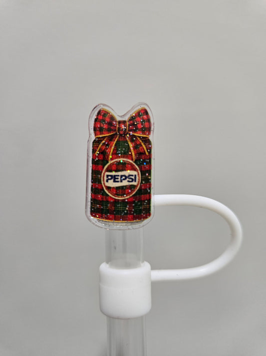 10MM Plaid Xmas Pepsi Strawtopper