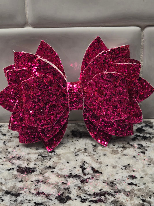 Pink-licious Glitter Tumbler Bow