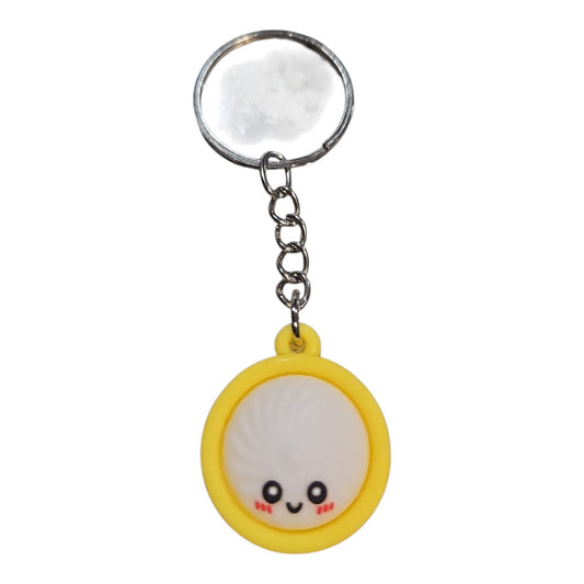 Cute White Smiley Swirl Squishy Keychain | Backpack & Purse Charm