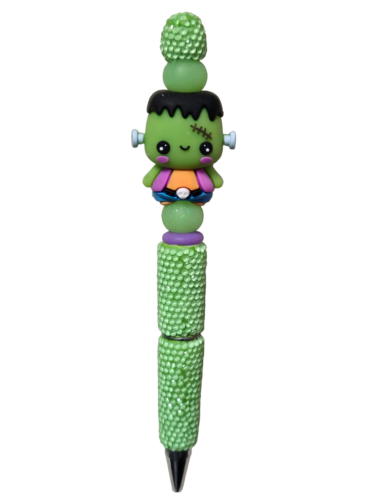 Frankie Goes Glam Green Bling Beaded Pen