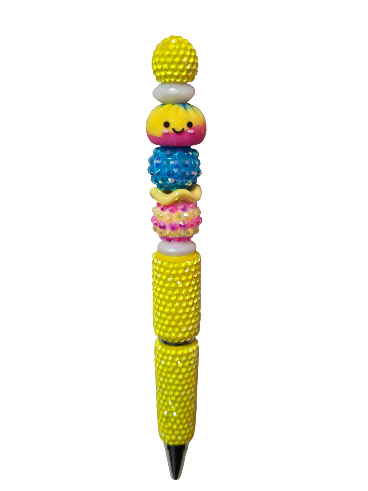 Sunshine & Smiles Yellow Dumpling Bling Beaded Pen