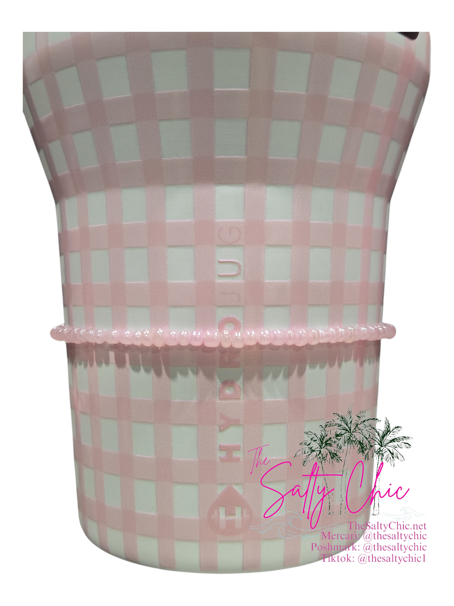 Pink Gingham Tumbler Boot Bracelet